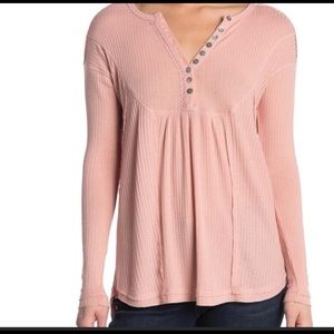 Sweet Romeo Pink long Sleeve Henley SZ M